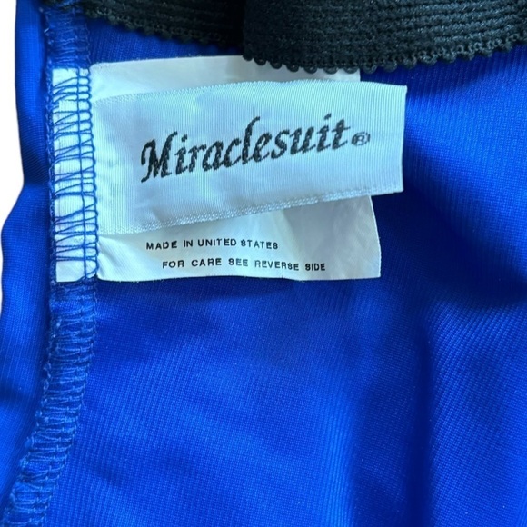 Miraclesuit Blue Camilla Shapewear One Piece Swimsuit Ruched Ruffle Front Size 8 - Picture 4 of 16